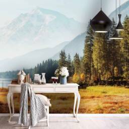 Autumn Mountain Scenery Wallpaper, Peel & Stick Wall Mural - thumbnail 2
