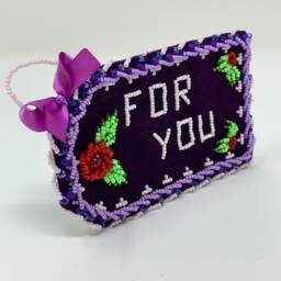 Beaded Christmas Ornament Tag Shape With For You On Front - thumbnail 2