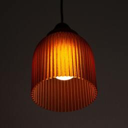 Pendant Lampshade Amber - Retro Minimal Design, Hanging Pendant Lamp Led Only - thumbnail 2