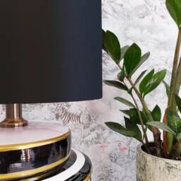 Black Lampshade in Satin With Copper Lining, Large Ceiling Lightshade - thumbnail 2