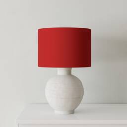 Velvet Lampshade - Scarlet Red With White Lining, Handmade Lampshades, Table Lamp Shade - thumbnail 2