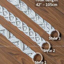 Macrame Curtain Tiebacks, Boho Tie Backs, Modern Holdback, Room Decor, Gardinenhalter, Window Treatments, Holder C22 - thumbnail 3