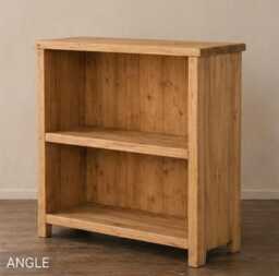 Small Solid Wood Display Unit - Entry Way Storage Shoe Store Miniature Bookcase Rustic Design - thumbnail 2