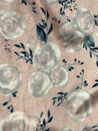 Free Embroidery Rosewater Pink Floral With Satin Binding Double Minky Baby Blanket And - thumbnail 1