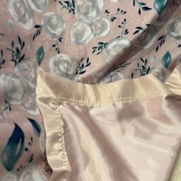 Free Embroidery Rosewater Pink Floral With Satin Binding Double Minky Baby Blanket And - thumbnail 3