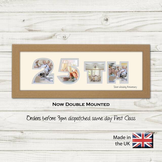 25Th Photo Frame Anniversary Number Silver Wedding Special Gift 860A By Photos in A Word - image 1