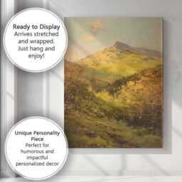 Sunlit Green Mountain Valley Scenic Landscape Canvas Wall Art Print Decor Picture Ready To Hang - thumbnail 3