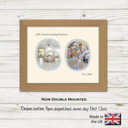 60Th Photo Frame Anniversary Number Diamond Wedding Special Gift 9x7-1195F By Photos in A Word - thumbnail 1