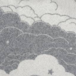 Cloud & Stars Little Wool Blanket - Reversible Grey Throw Baby Shower Gift - thumbnail 3