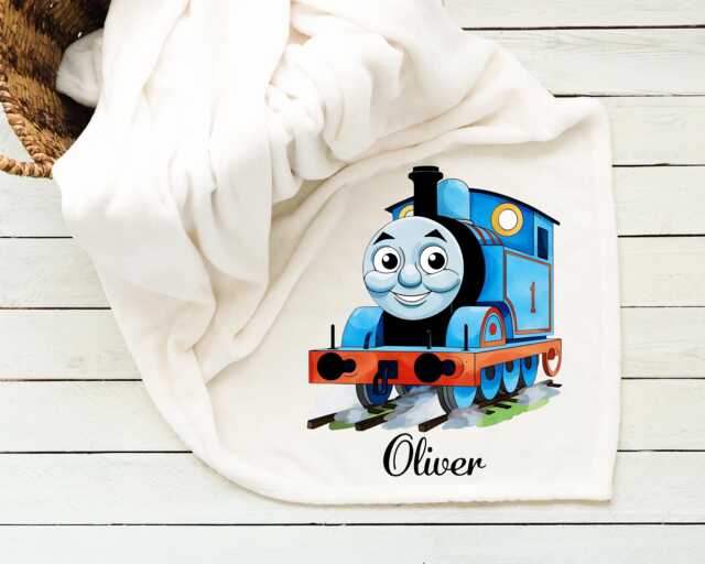 Personalised Blanket -Train Blanket- - Christmas Gift Custom Snuggle Blanket Cute For Him -Gift Her