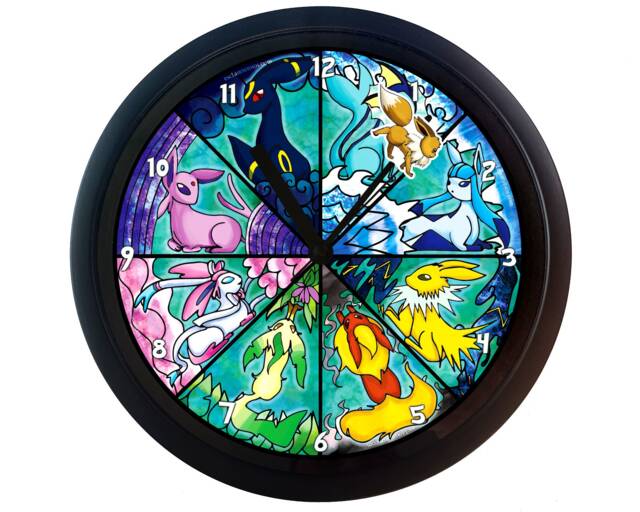 Eeveelution Wall Clock - Kids Gameroom Decor, Eevee Collector Gift - image 1