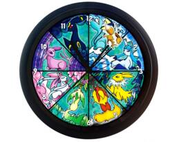 Eeveelution Wall Clock - Kids Gameroom Decor, Eevee Collector Gift - thumbnail 1