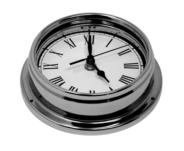Tabic Roman Numeral Clock, Chrome Plated Brass Heavy & Electroplated With Chromium - 1/2Kg, Handmade in England - image 1