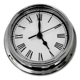 Tabic Roman Numeral Clock, Chrome Plated Brass Heavy & Electroplated With Chromium - 1/2Kg, Handmade in England - thumbnail 2