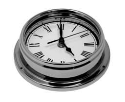Tabic Roman Numeral Clock, Chrome Plated Brass Heavy & Electroplated With Chromium - 1/2Kg, Handmade in England