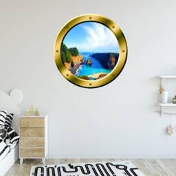 Fake Window Decal, Scenic Landscape Wallpaper, Wall Art Mural - Vwaq Gp12 - thumbnail 1