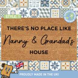 There's No Place Like Nanny & Grandad's Doormat, Custom Grandparents Welcome Door Mat, Day Gift, Mothers Day, Fathers - thumbnail 2