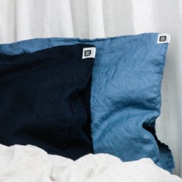 Softened Linen Pillowcase Blue Indigo Envelope Pillow Cover - thumbnail 3