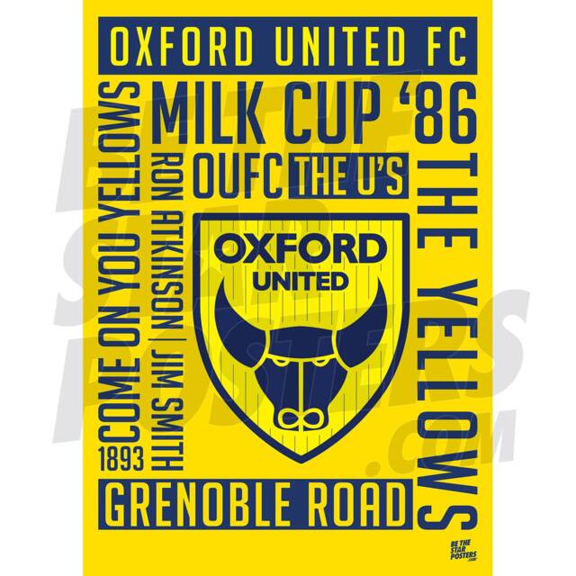 Oxford United Fc Word Poster - Officially Licensed Product - image 1