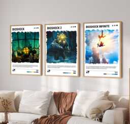 Rapture Poster Choose Your Video Game Art Print - Retro Gaming Gift A5-A4-A3-A2-A1 Unframed Canvas For Frame Or Hanger - thumbnail 1