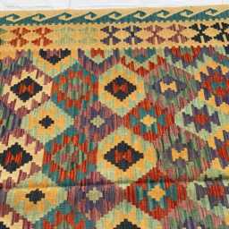 Handwoven Afghan Kilim Rug 9.6x6.5 Ft Wool Tribal Flatweave Carpet - thumbnail 4