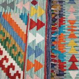 Multicolour Rug, Handmade Artisan Afghan Turkish Scandinavian Navajo Bohemian Flatweave Wool Kilim 154x100 cm - thumbnail 3