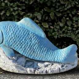 Garden Koi Fish Sculpture Concrete Statue Cement Figurine & Home Ornament Fish Lover Gift Handmade Art Lawn Decor - thumbnail 3