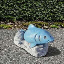Garden Koi Fish Sculpture Concrete Statue Cement Figurine & Home Ornament Fish Lover Gift Handmade Art Lawn Decor - thumbnail 1