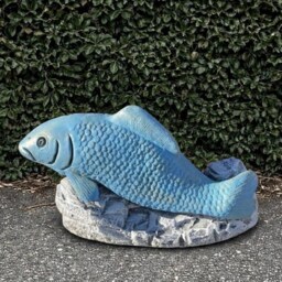 Garden Koi Fish Sculpture Concrete Statue Cement Figurine & Home Ornament Fish Lover Gift Handmade Art Lawn Decor - thumbnail 2