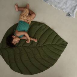 Organic Cotton Leaf Baby Play Mat - Montessori Tummy Time - thumbnail 2