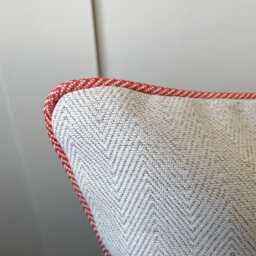 Herringbone - Natural - Outdoor Garden Handmade Cushion Covers With Optional Terracotta Piping - thumbnail 3