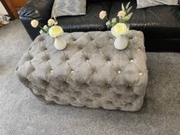 Handmade High Chesterfield Footstool Coffee Table in Plush/Soft Velvet