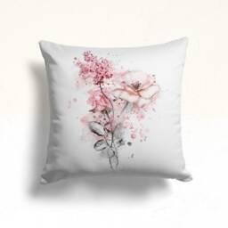 Pink Flower Bird Pillow Case/Housewarming Party Top/Flower Home Decoration Case/Cushion For Gift/Floral Summer Trend Cushion - thumbnail 3