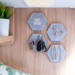 Felt Pinboard 4-Piece Set, Incl. Wooden Pins - Practical Wall Decoration For Your Camper Or Campervan - thumbnail 1