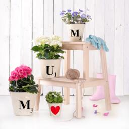 Personalized Letter Bucket - Shabby Chic Metal Planter, Mother's Day Gift - thumbnail 1