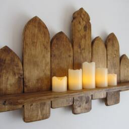 66 cm Moroccan Style Reclaimed Pallet Wood Floating Shelf , Kitchen Bathroom Rustic Brown Beeswax - thumbnail 3