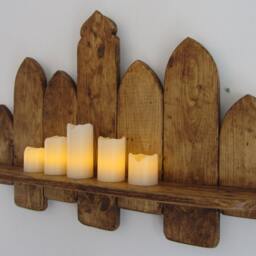 66 cm Moroccan Style Reclaimed Pallet Wood Floating Shelf , Kitchen Bathroom Rustic Brown Beeswax - thumbnail 2