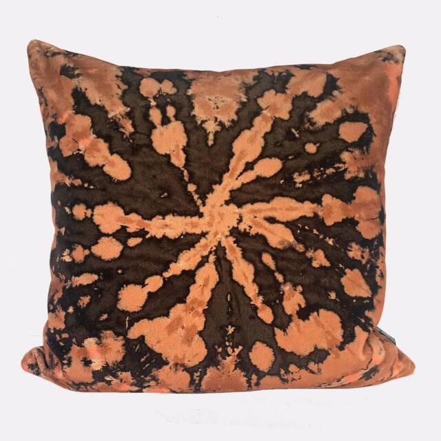 Tie Dye Circle Velvet Cushion - Cinnamon - image 1