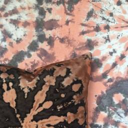 Tie Dye Circle Velvet Cushion - Cinnamon - thumbnail 2