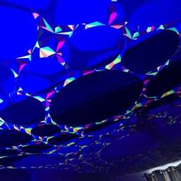 Uv Geometric Ceiling Canopy, Stretch Decor, Uv Decor, Black Light Tapestry, Glow in The Dark Decorations, Event Planner, Trippy Wall Hanging - thumbnail 3