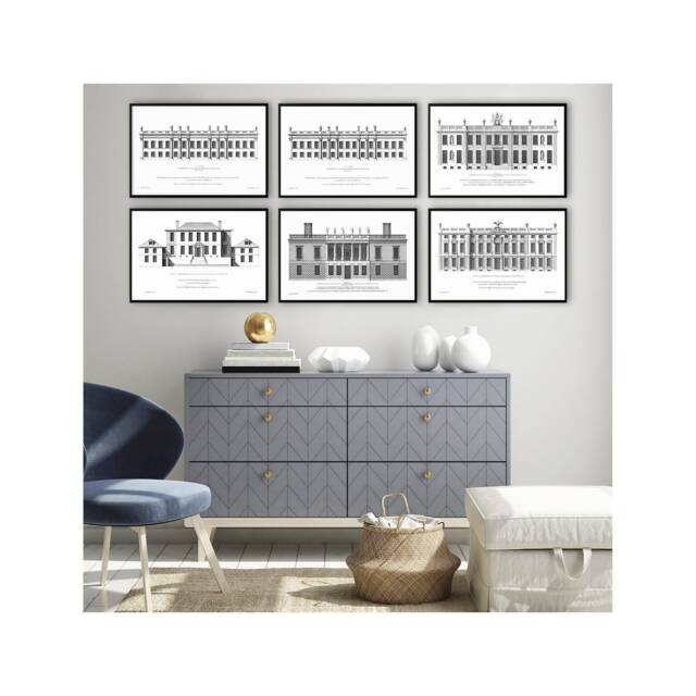 18Th Century English Townhouse Print Set - Unframed Architecture Art - image 1