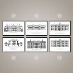 18Th Century English Townhouse Print Set - Unframed Architecture Art - thumbnail 2