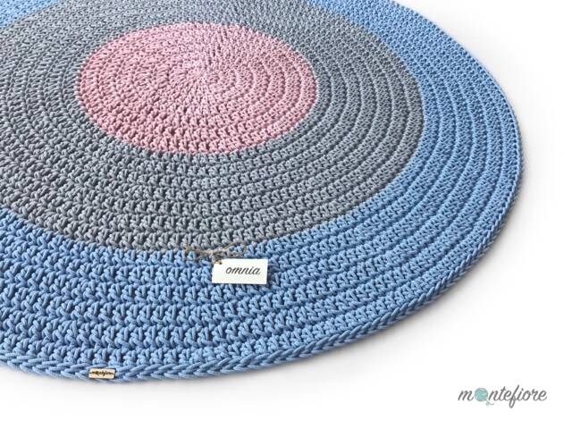 Handmade Crochet Cotton Rug Scandinavian Nursery Decor - image 1