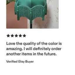 Hand-stitched Green Silk Lampshade Scalloped Fringe Victorian Shade - thumbnail 4