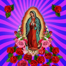 Our Lady Of Guadalupe Pillow Cover, Virgin Mary With Roses, Purple Decorative - thumbnail 3