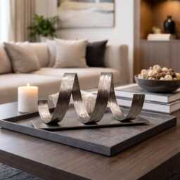 Metal Sculpture Handcrafted Luxury Modern Art Spring, Indoor Or Outdoor - thumbnail 4