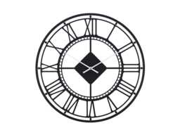 Large Metal Skeleton Wall Clock - Black London Modern Roman Numeral Design - thumbnail 1