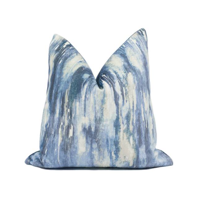 Clarke & - Umbra Denim Sumptuous Designer Abstract Velvet Cushion Cover Handmade Throw Pillow Home D??cor - image 1