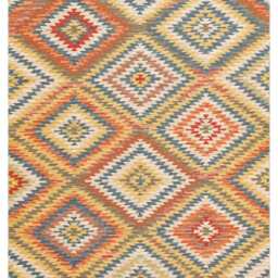 Recycled Cotton Turkish Kilim Rug Bohemian Anatolian Flatweave - thumbnail 3