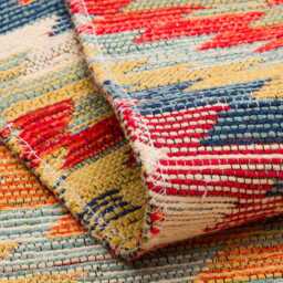 Recycled Cotton Turkish Kilim Rug Bohemian Anatolian Flatweave - thumbnail 4